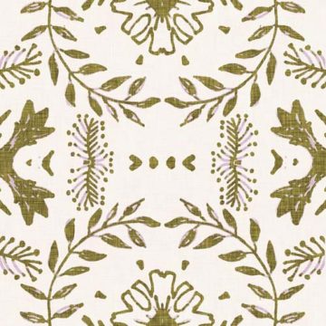 Custom Fabric 'Encaustic Tile Olive' by Esther Fallon Lau 