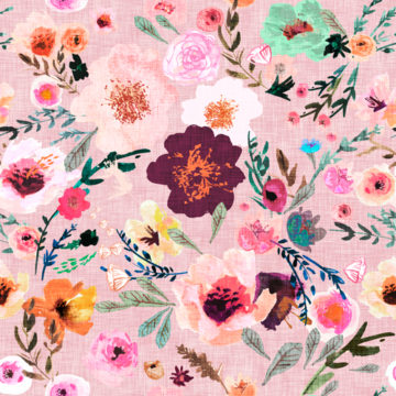 Custom Fabric 'Burst into Bloom Tea Rose' by Esther Fallon Lau 