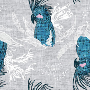 Custom Fabric 'Cockatoos' by Esther Fallon Lau 
