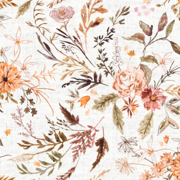 Custom Fabric 'Delilah Cream Autumn' by Esther Fallon Lau 