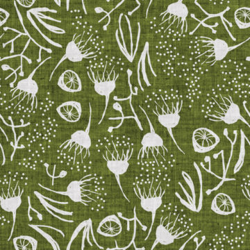 Custom Fabric 'Gumnuts Olive' by Esther Fallon Lau 