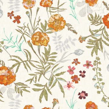 Custom Fabric 'Marigold Love Cream' by Esther Fallon Lau 