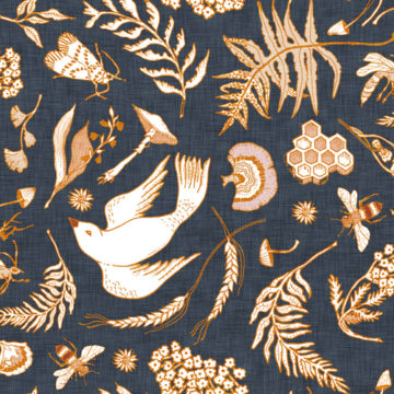 Custom Fabric 'Piccolo Charcoal' by Esther Fallon Lau 