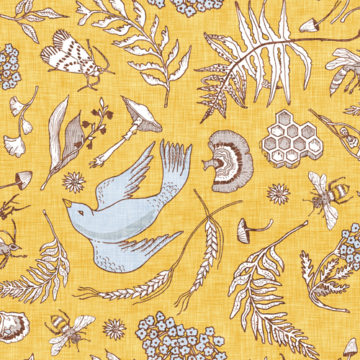 Custom Fabric 'Piccolo Gold' by Esther Fallon Lau 
