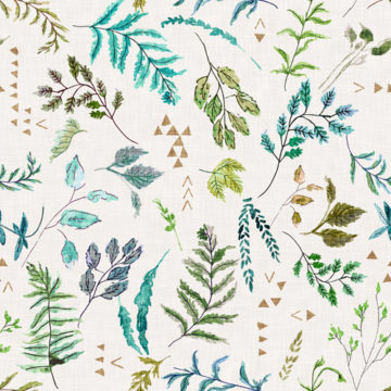 Custom Fabric 'Leaves Cream' by Esther Fallon Lau 