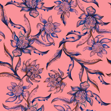 Custom Fabric 'Warratah Pink' by Eugenia Tsimiklis