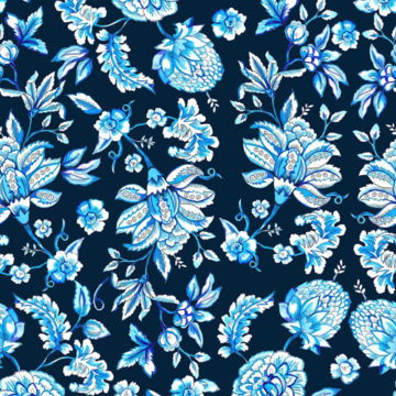 Custom Fabric 'Jacobean Blue' by Eugenia Tsimiklis