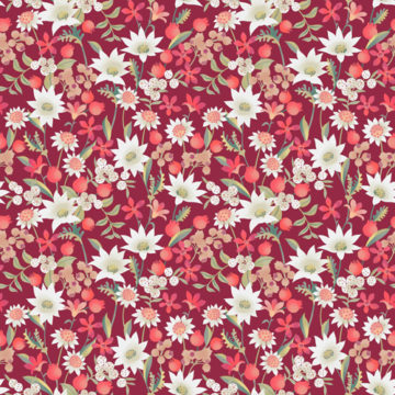 Custom Fabric 'Flannel Flowers Red' by Eloise Short Design