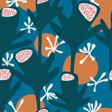 Custom Fabric 'Flower Vibe Blue' by Vanessa Holiday
