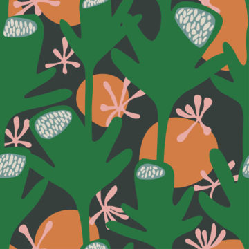 Custom Fabric 'Flower Vibe Green' by Vanessa Holiday