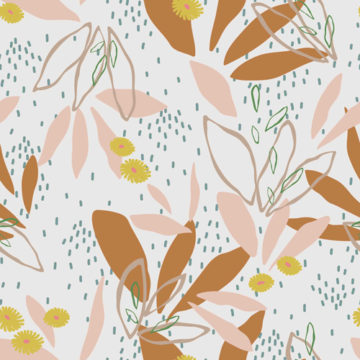 Custom Fabric 'Forest Leaves Natural' by Vanessa Holiday