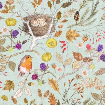 Custom Fabric 'Fruits of the Forest Mint' by Esther Fallon Lau 