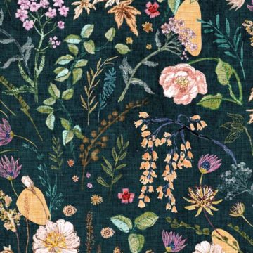 Custom Fabric 'Hana Floral Midnight' by Esther Fallon Lau 