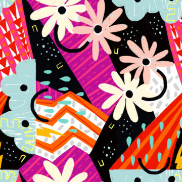 Custom Fabric 'Happy Sad' by Bronwyn Seedeen