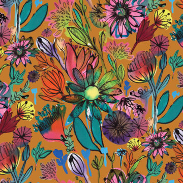 Custom Fabric 'Intens Floral Camel' by Rachael King