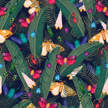 Custom Fabric 'Jewel Beetles' by Folklore & Flora