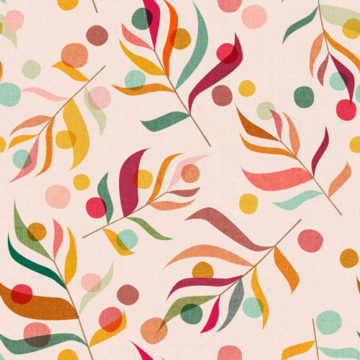 Custom Fabric 'Joy Hope Peace Leaves' by Cecilia Mok
