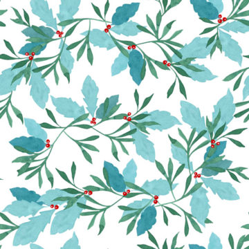 Custom Fabric 'Christmas Holly' by Julie Harrison