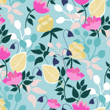 Custom Fabric 'Spring Garden Blue' by Julie Harrison