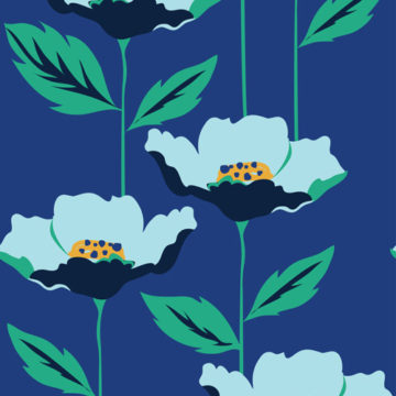 Custom Fabric 'Jades Flowers' by Kat Kalindi