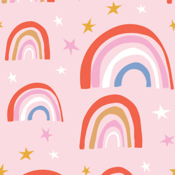 Custom Fabric 'Magic Rainbows' by Kat Kalindi