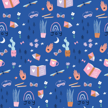 Custom Fabric 'Mindfulness Blue' by Kat Kalindi