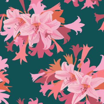 Custom Fabric 'Pink Lilly Flowers' by Indigo Thread