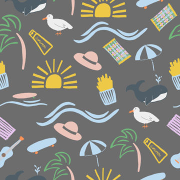 Custom Fabric 'Summer Vibes Charcoal' by Indigo Thread
