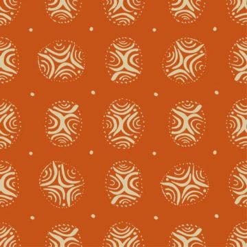 Custom Fabric 'Bouddi Tile Orange' by Lily Fink