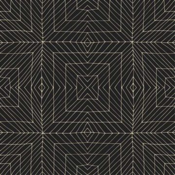 Custom Fabric 'Echo Tile Black' by Lily Fink