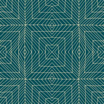 Custom Fabric 'Echo Tile Blue' by Lily Fink