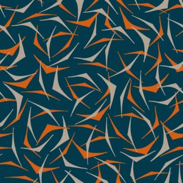 Custom Fabric 'Kirra Tile Blue Orange' by Lily Fink