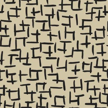Custom Fabric 'Painterly Tile Black Buff' by Lily Fink