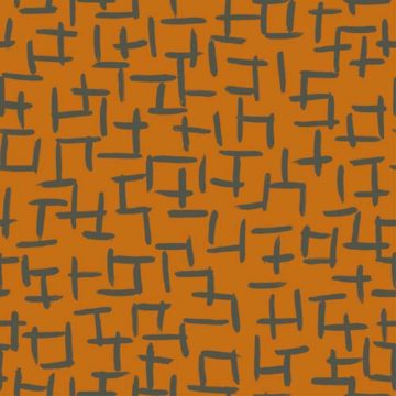 Custom Fabric 'Painterly Tile Orange' by Lily Fink