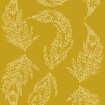 Custom Fabric 'Plume Tile Mustard' by Lily Fink