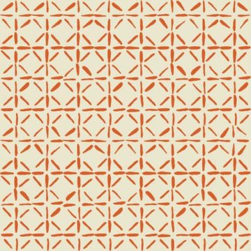 Custom Fabric 'Puck Tile Orange' by Lily Fink