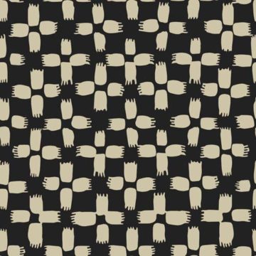 Custom Fabric 'Ravel Tile Black' by Lily Fink
