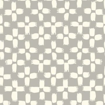 Custom Fabric 'Ravel Tile Light Grey' by Lily Fink