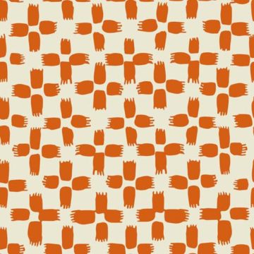 Custom Fabric 'Ravel Tile Orange' by Lily Fink