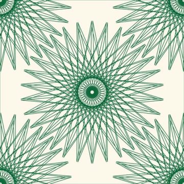 Custom Fabric 'Ray Tile Green' by Lily Fink