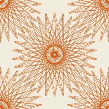 Custom Fabric 'Ray Tile Orange' by Lily Fink