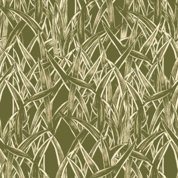 Custom Fabric 'Flax Leaves Green' by Maggie Lam Surface Design