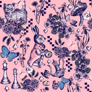 Custom Fabric 'Garden Party Bubblegum Pink' by Maggie Lam Surface Design