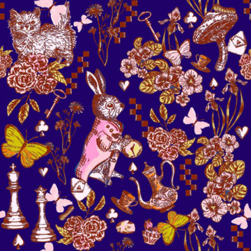 Custom Fabric 'Garden Party Navy' by Maggie Lam Surface Design