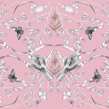 Custom Fabric 'Tui Summer Love Dusky Pink' by Maggie Lam Surface Design