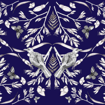 Custom Fabric 'Tui Summer Love Royal Blue' by Maggie Lam Surface Design