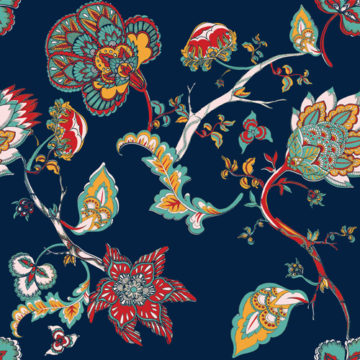 Custom Fabric 'African Jacobean Blue' by Maggie Lam Surface Design