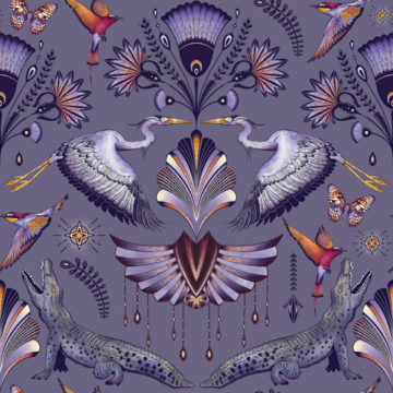 Custom Fabric 'Magical Nile Purple' by Folklore & Flora