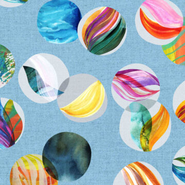 Hand painted glass marbles in multi colours are arranged in an overlapping design. the artwork is ready for custom fabric printing.