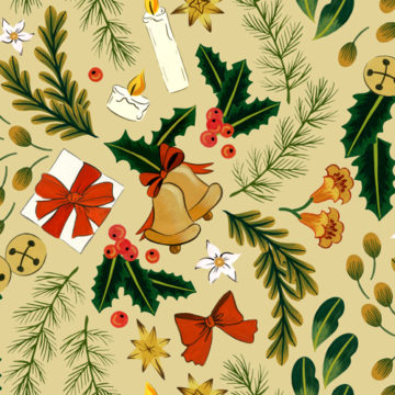 Custom Fabric 'Jingle Bells Eggnog' by Megan Isabella